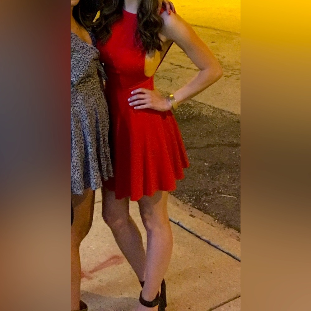Size small red American apparel backless dress